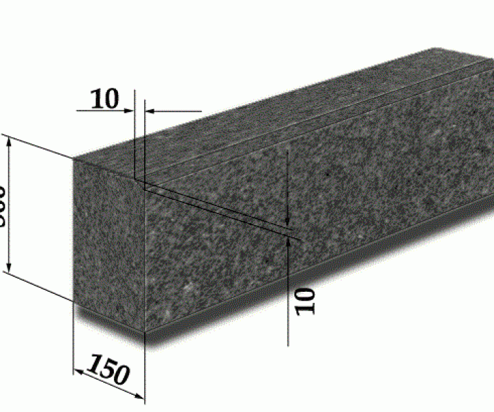 Гранитный бордюр ГП 1 (Бортовой камень ГП1)