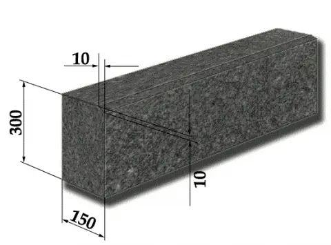 Гранитный бордюр ГП 1 (Бортовой камень ГП1)