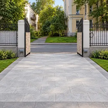 Укладка плит мощения из Красногорского гранита
